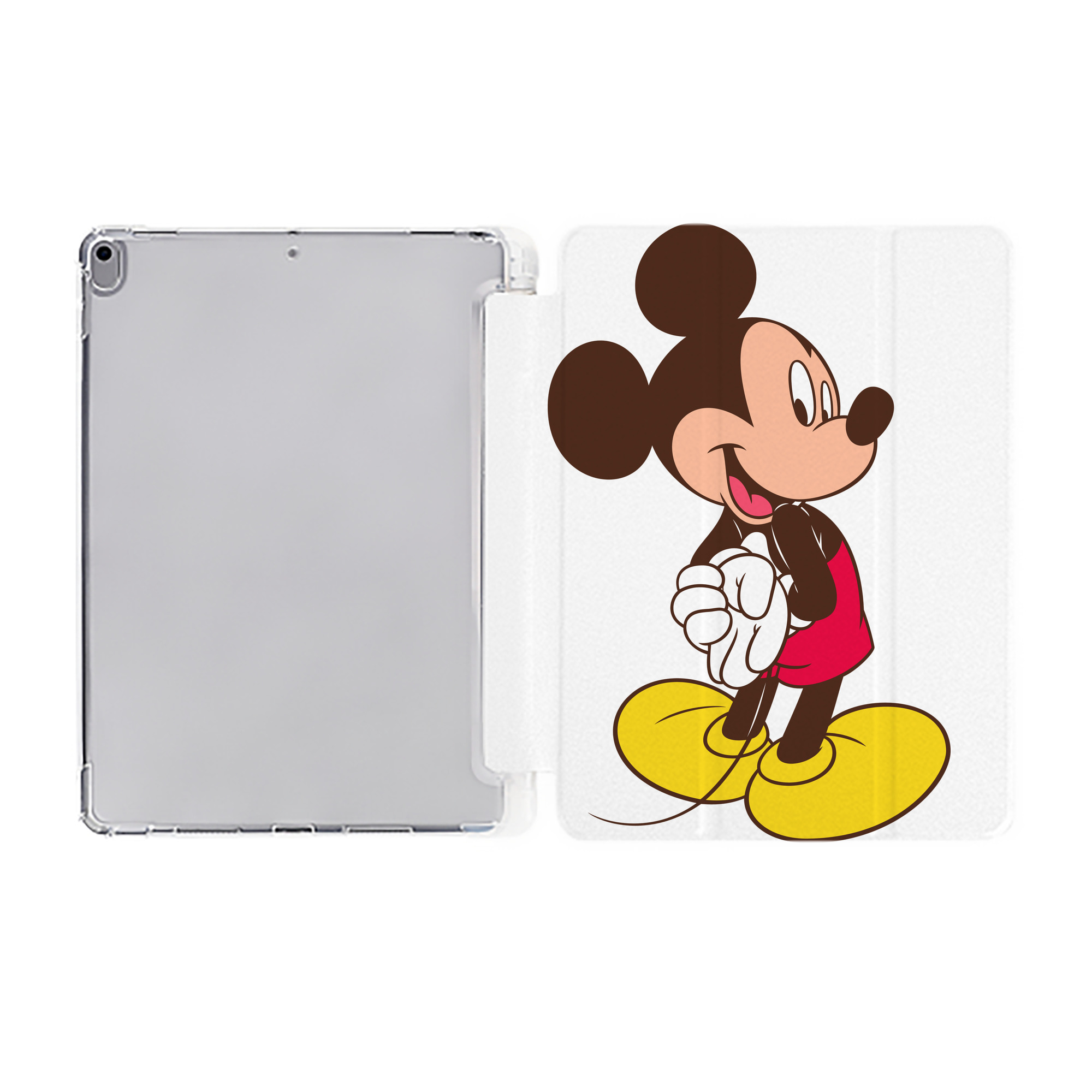 （画像用） ミッキーマウス Mickey Mouse IPad ケース ペン収納付き 三つ折りスタンド PUレザー×シリコン 対応機種9.5/10.5/10.9インチ